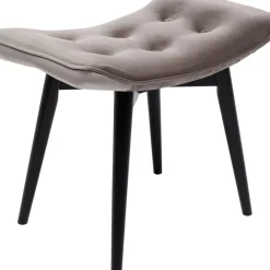 Sitzbänke-KARE Design Hocker Black Vicky Velvet Grau 46X59Cm
