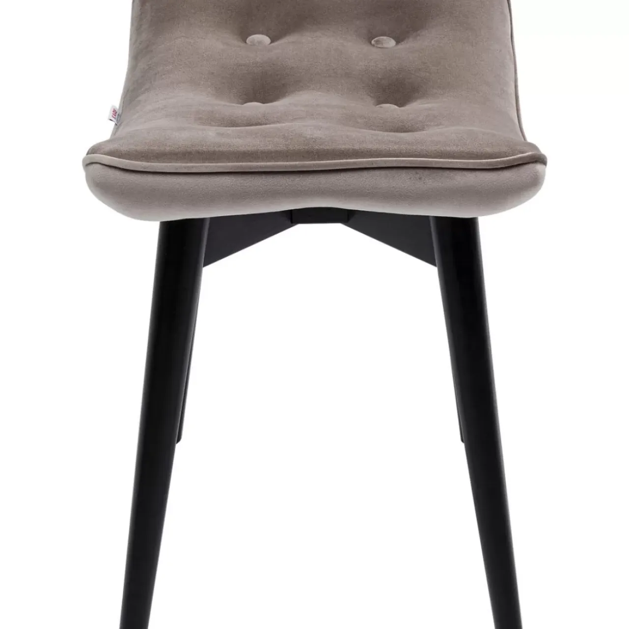 Sitzbänke-KARE Design Hocker Black Vicky Velvet Grau 46X59Cm