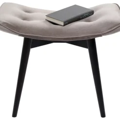 Sitzbänke-KARE Design Hocker Black Vicky Velvet Grau 46X59Cm