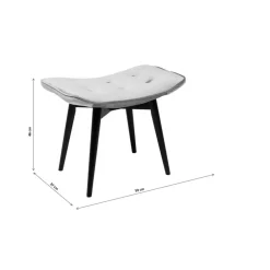 Sitzbänke-KARE Design Hocker Black Vicky Velvet Grau 46X59Cm