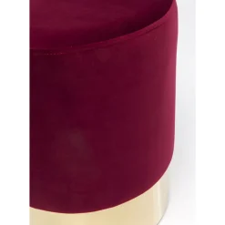 Sitzbänke-KARE Design Hocker Cherry Bordeaux Brass O35Cm