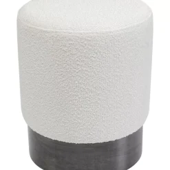 Sitzbänke-KARE Design Hocker Cherry Boucle Creme Smoke O35Cm