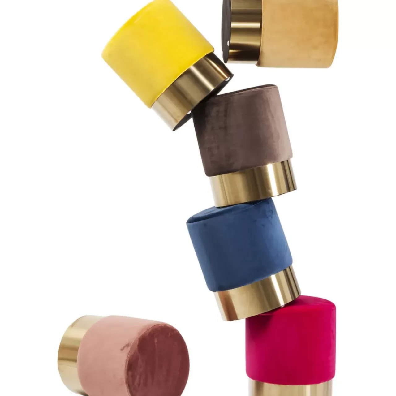 Sitzbänke-KARE Design Hocker Cherry Braun Brass O35Cm