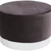 Sitzbänke-KARE Design Hocker Cherry Dunkelgrau Silver O55Cm