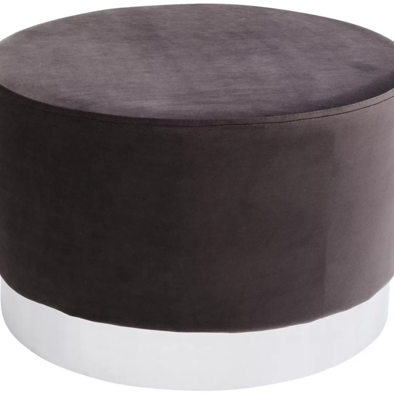 Sitzbänke-KARE Design Hocker Cherry Dunkelgrau Silver O55Cm