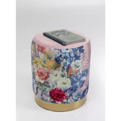 Sitzbänke-KARE Design Hocker Cherry Flower Rosa Brass O32Cm
