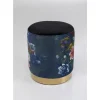 Sitzbänke-KARE Design Hocker Cherry Flower Schwarz Brass O32Cm