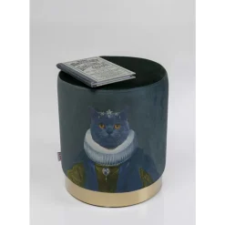 Sitzbänke-KARE Design Hocker Cherry Mr. Cat Brass O32Cm