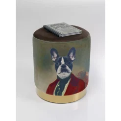 Sitzbänke-KARE Design Hocker Cherry Mr. Dog Brass O32Cm