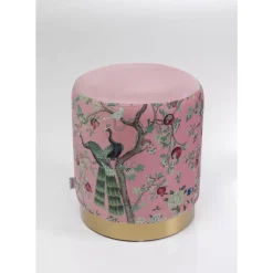 Sitzbänke-KARE Design Hocker Cherry Peacock Brass O32Cm