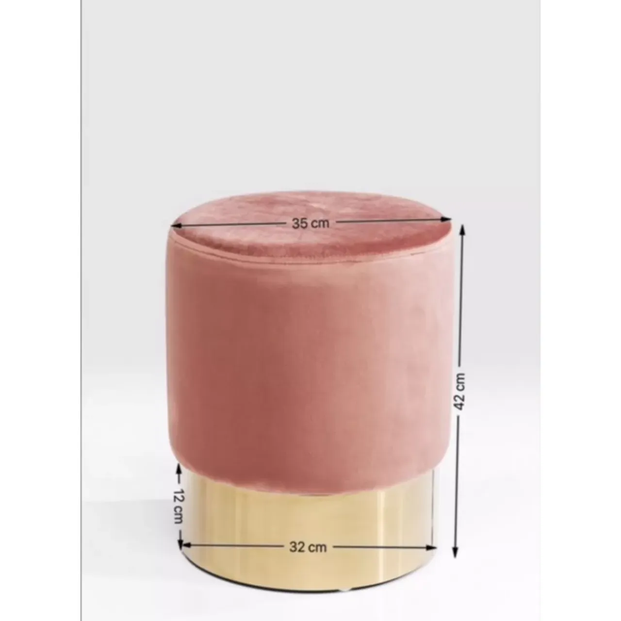 Sitzbänke-KARE Design Hocker Cherry Rose Brass O35Cm