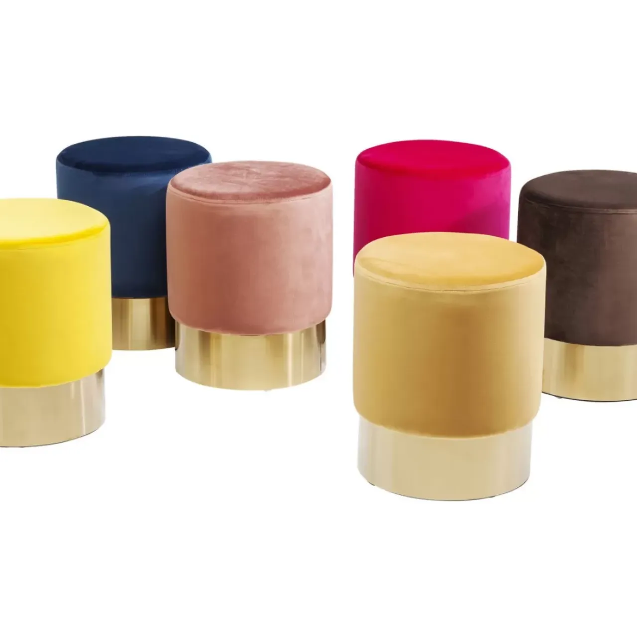 Sitzbänke-KARE Design Hocker Cherry Rose Brass O35Cm