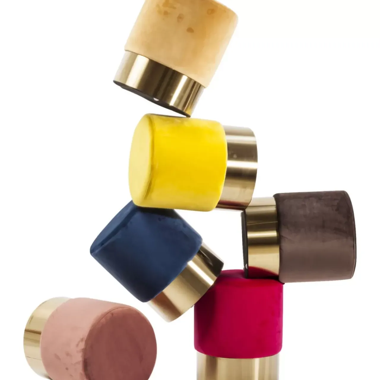 Sitzbänke-KARE Design Hocker Cherry Rose Brass O35Cm