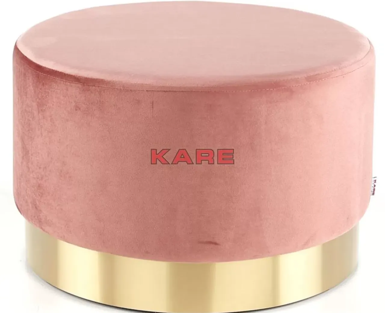 Sitzbänke-KARE Design Hocker Cherry Rose Brass O55Cm