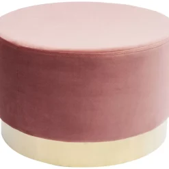 Sitzbänke-KARE Design Hocker Cherry Rose Brass O55Cm