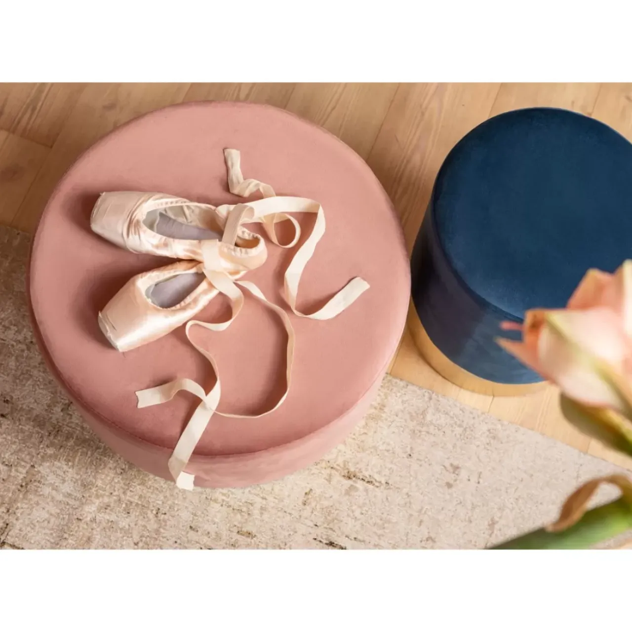 Sitzbänke-KARE Design Hocker Cherry Rose Brass O55Cm