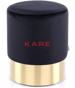 Sitzbänke-KARE Design Hocker Cherry Schwarz Brass O35Cm