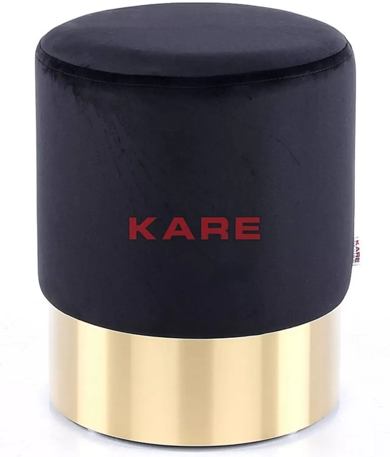 Sitzbänke-KARE Design Hocker Cherry Schwarz Brass O35Cm