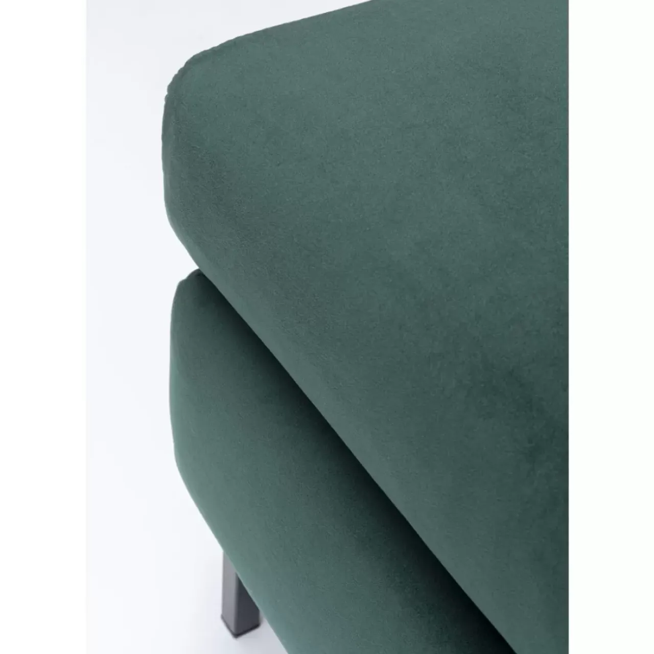 Sitzbänke-KARE Design Hocker Gianni Velvet Dunkelgrun Schwarz