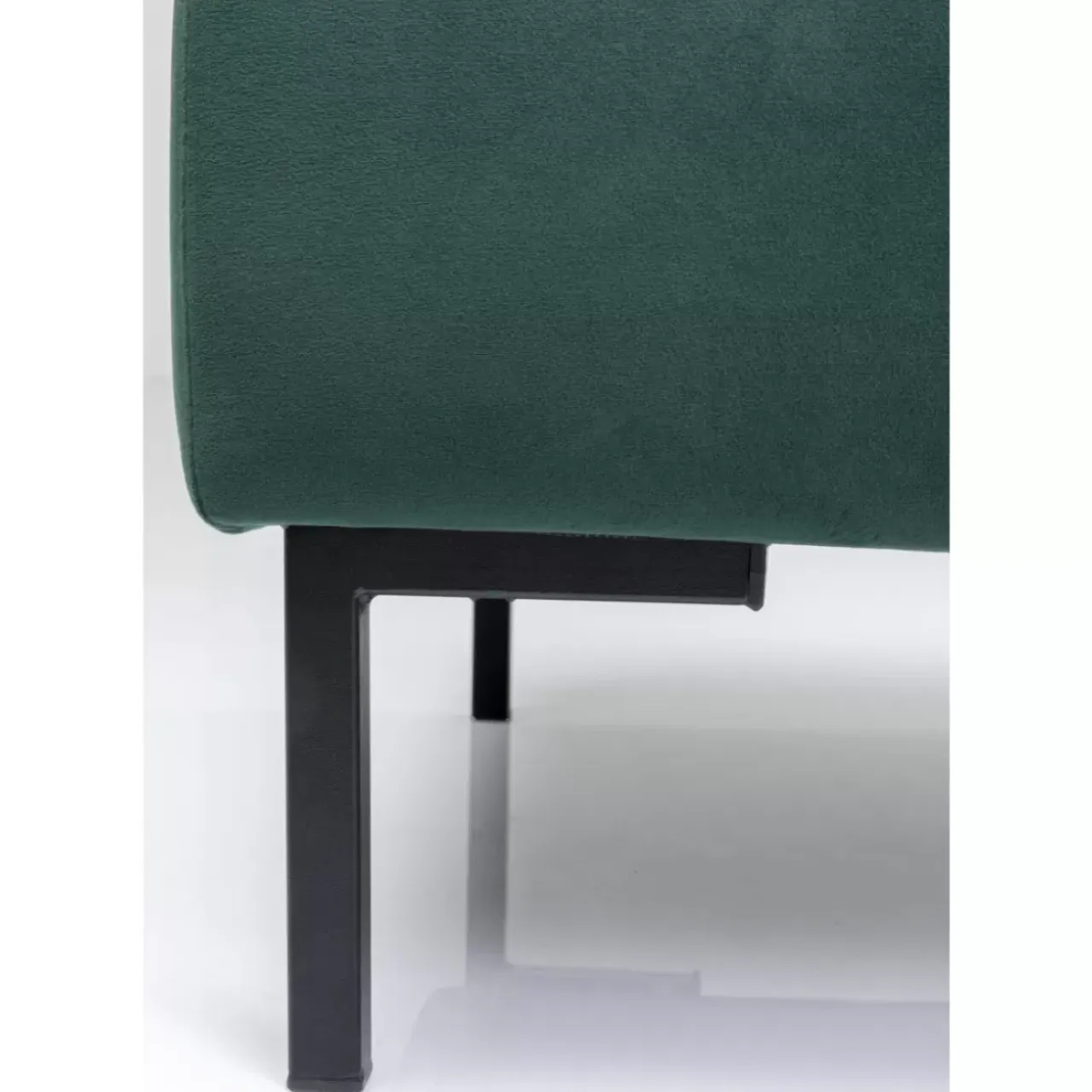 Sitzbänke-KARE Design Hocker Gianni Velvet Dunkelgrun Schwarz