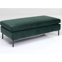 Sitzbänke-KARE Design Hocker Gianni Velvet Dunkelgrun Schwarz