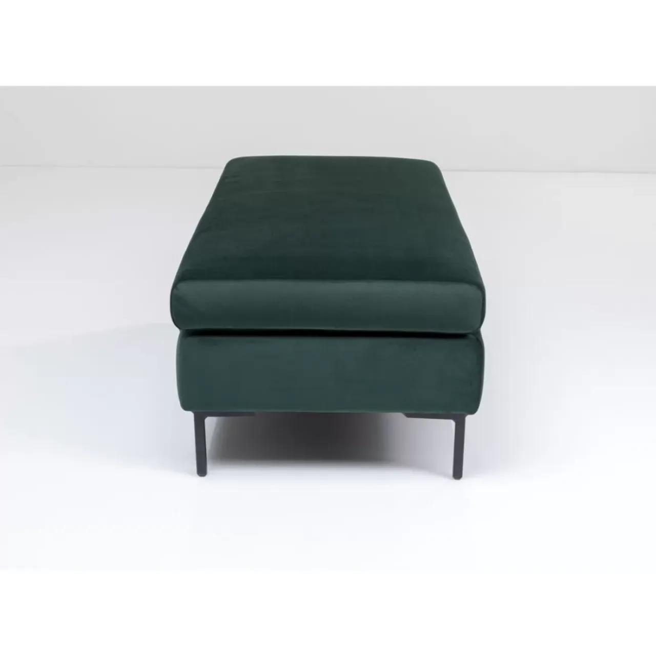 Sitzbänke-KARE Design Hocker Gianni Velvet Dunkelgrun Schwarz