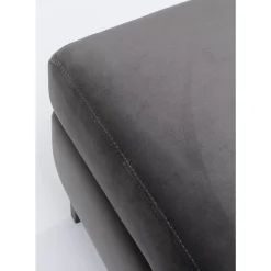 Sitzbänke-KARE Design Hocker Gianni Velvet Grau Schwarz