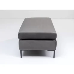 Sitzbänke-KARE Design Hocker Gianni Velvet Grau Schwarz