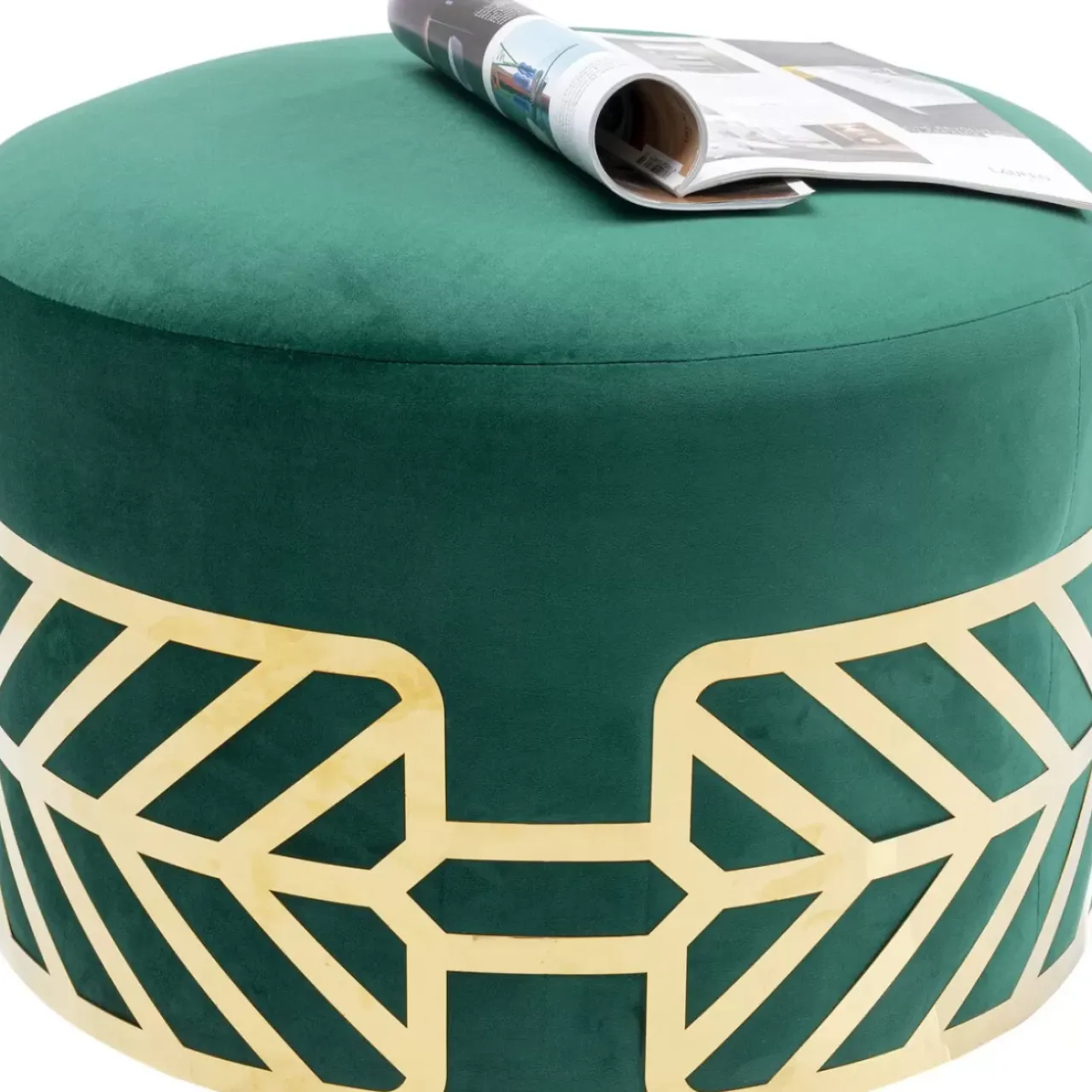 Sitzbänke-KARE Design Hocker Jenna Grun O61Cm