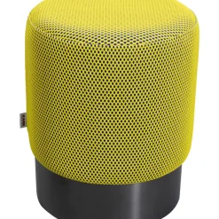 Sitzbänke-KARE Design Hocker Jody Gelb Schwarz Mesh Schwarz O35Cm