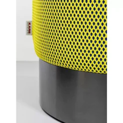 Sitzbänke-KARE Design Hocker Jody Gelb Schwarz Mesh Schwarz O35Cm
