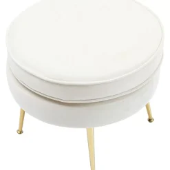 Sitzbänke-KARE Design Hocker Water Lily Beige