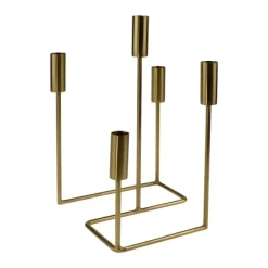 Kerzenständer & Laternen-KARE Design Kerzenleuchter Labyrinth Gold