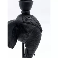 Kerzenständer & Laternen-KARE Design Kerzenständer Elephant Head Schwarz 36Cm