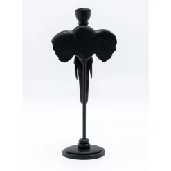 Kerzenständer & Laternen-KARE Design Kerzenständer Elephant Head Schwarz 36Cm