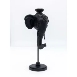 Kerzenständer & Laternen-KARE Design Kerzenständer Elephant Head Schwarz 49Cm