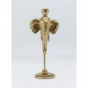 Kerzenständer & Laternen-KARE Design Kerzenständer Elephant Head Gold 36Cm