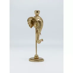 Kerzenständer & Laternen-KARE Design Kerzenständer Elephant Head Gold 36Cm