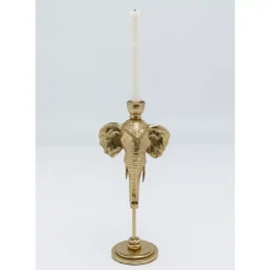 Kerzenständer & Laternen-KARE Design Kerzenständer Elephant Head Gold 36Cm