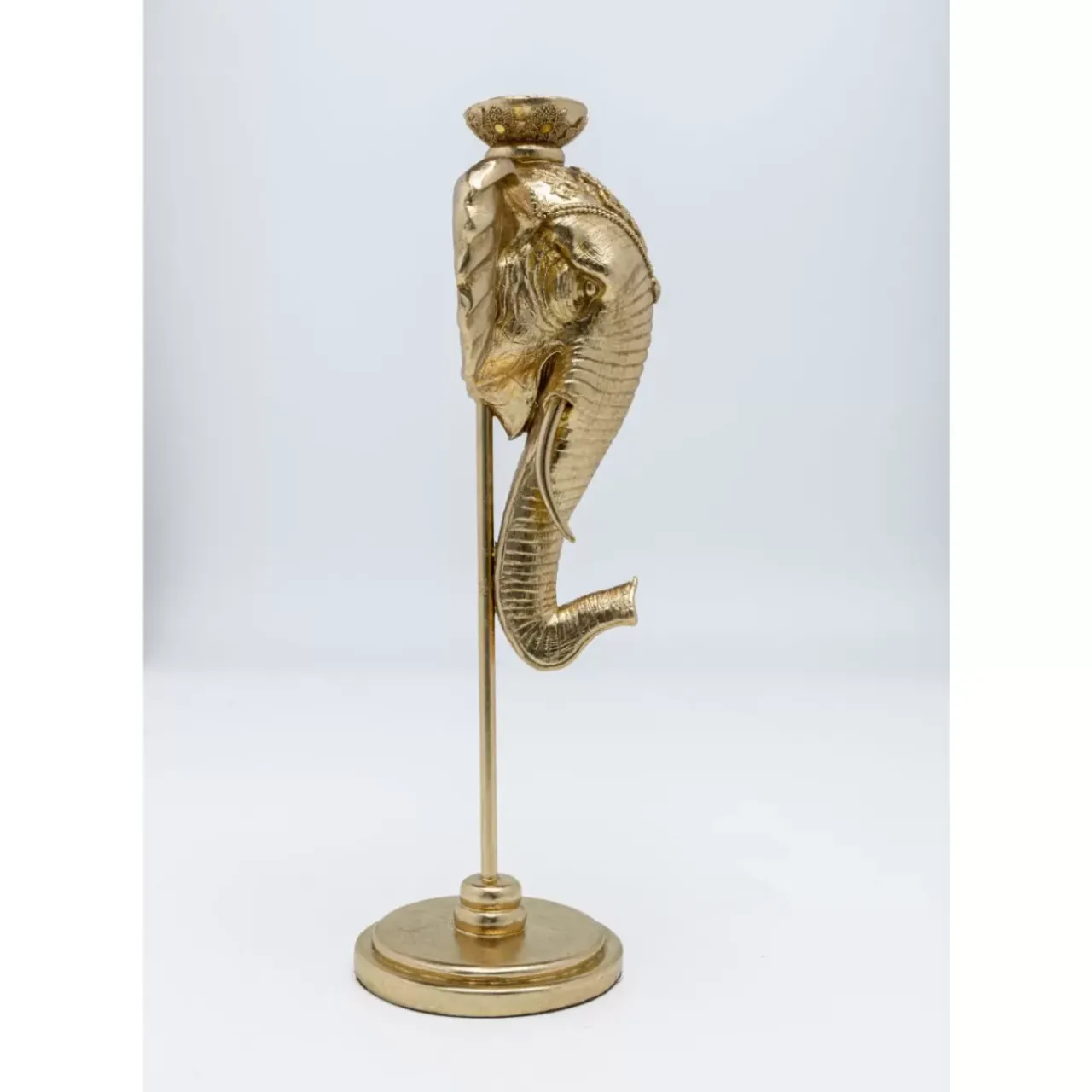 Kerzenständer & Laternen-KARE Design Kerzenständer Elephant Head Gold 49Cm