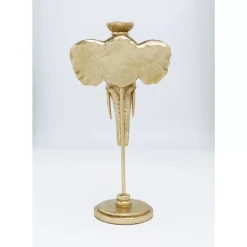 Kerzenständer & Laternen-KARE Design Kerzenständer Elephant Head Gold 49Cm