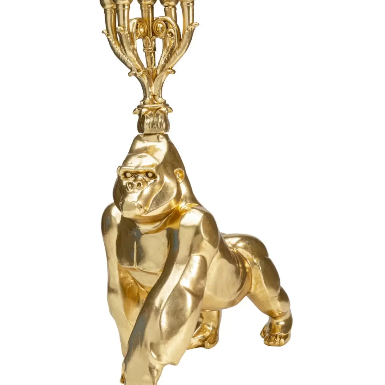 Kerzenständer & Laternen-KARE Design Kerzenständer Gorilla Gold