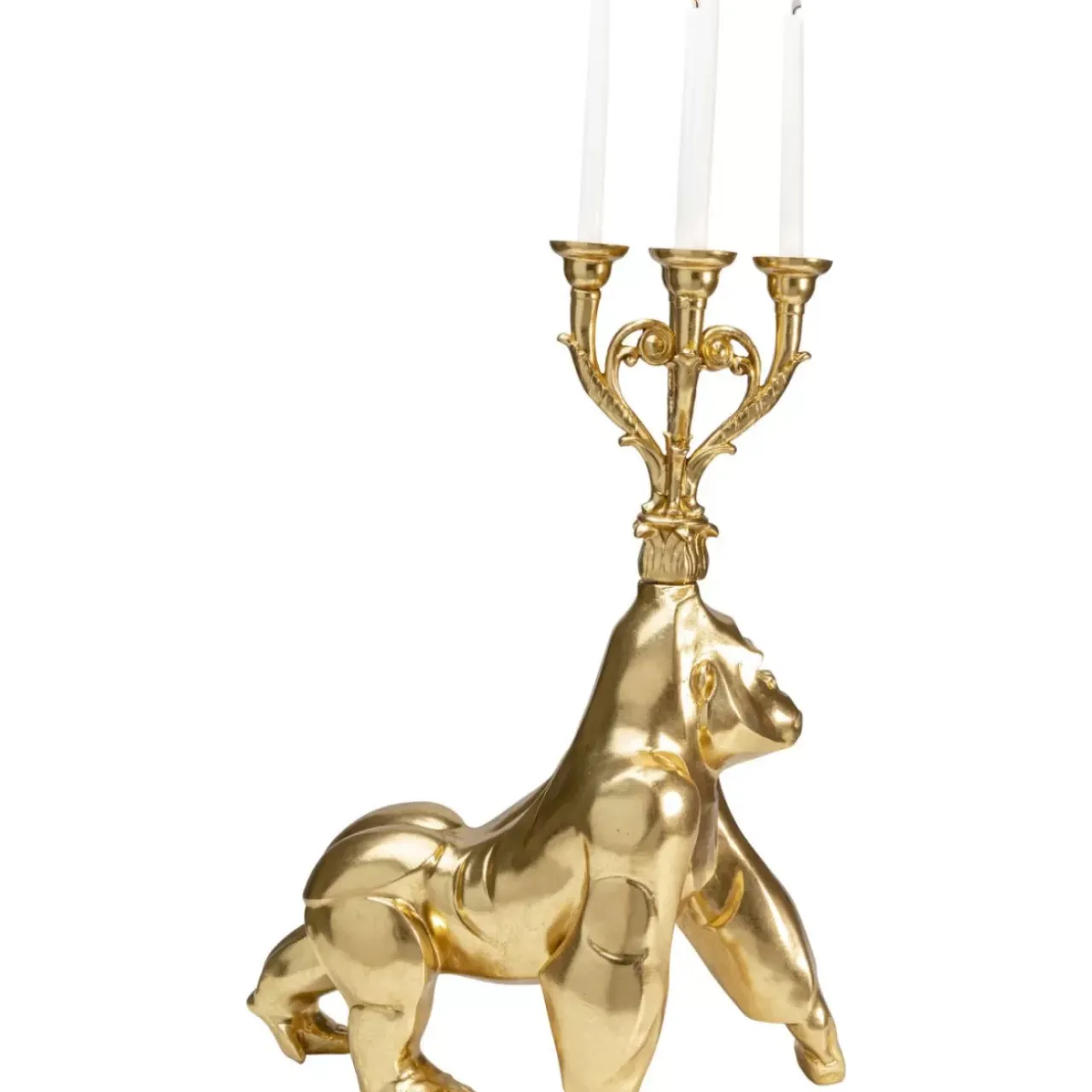 Kerzenständer & Laternen-KARE Design Kerzenständer Gorilla Gold