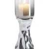 Kerzenständer & Laternen-KARE Design Kerzenständer Jade Silber 33Cm