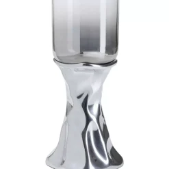 Kerzenständer & Laternen-KARE Design Kerzenständer Jade Silber 33Cm