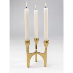 Kerzenständer & Laternen-KARE Design Kerzenständer Stacky Gold 15Cm