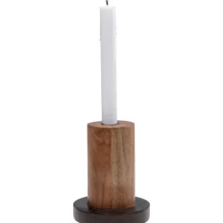 Kerzenständer & Laternen-KARE Design Kerzenständer Wood Zylinder 15Cm