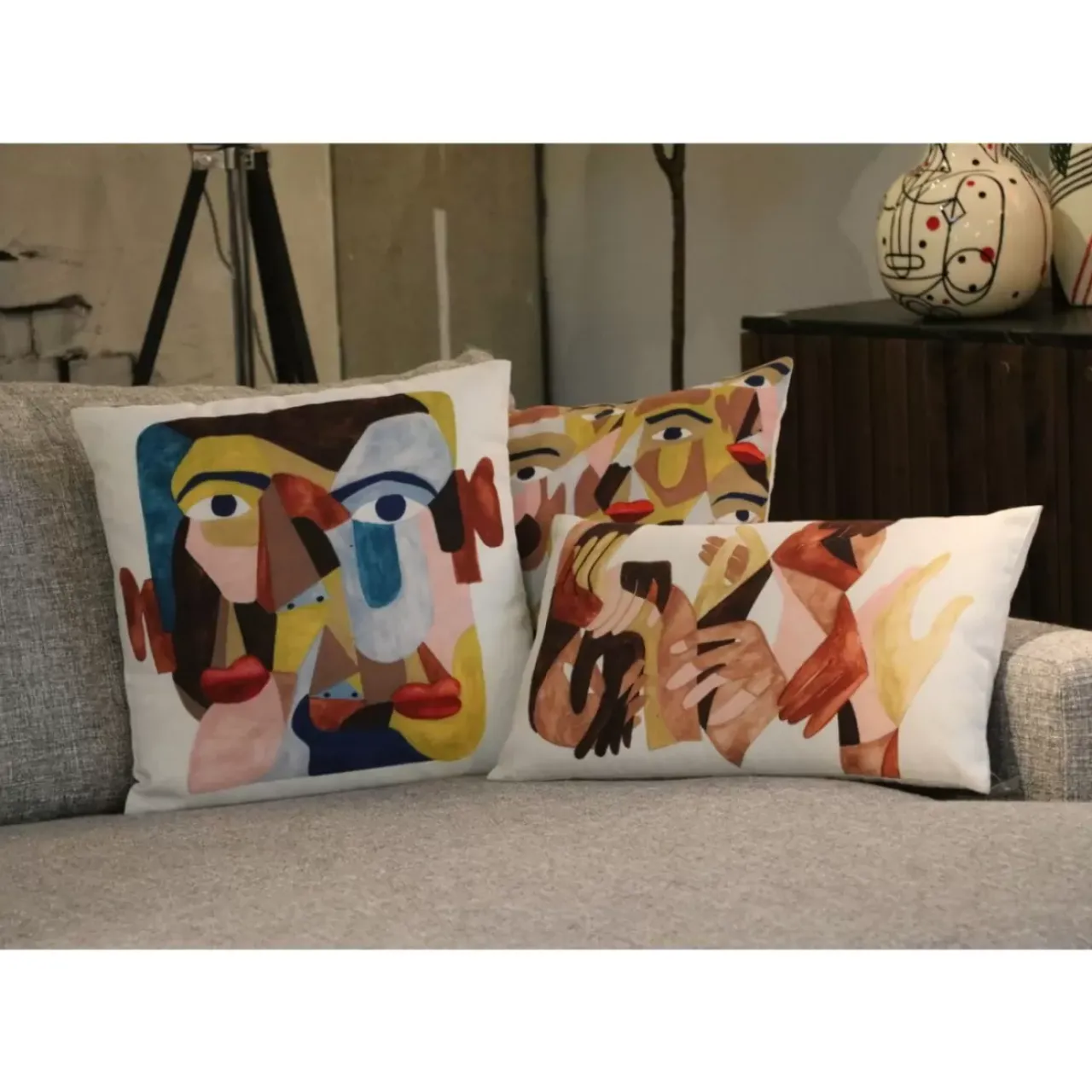 Kissen-KARE Design Kissen Artistic Faces 45X45Cm