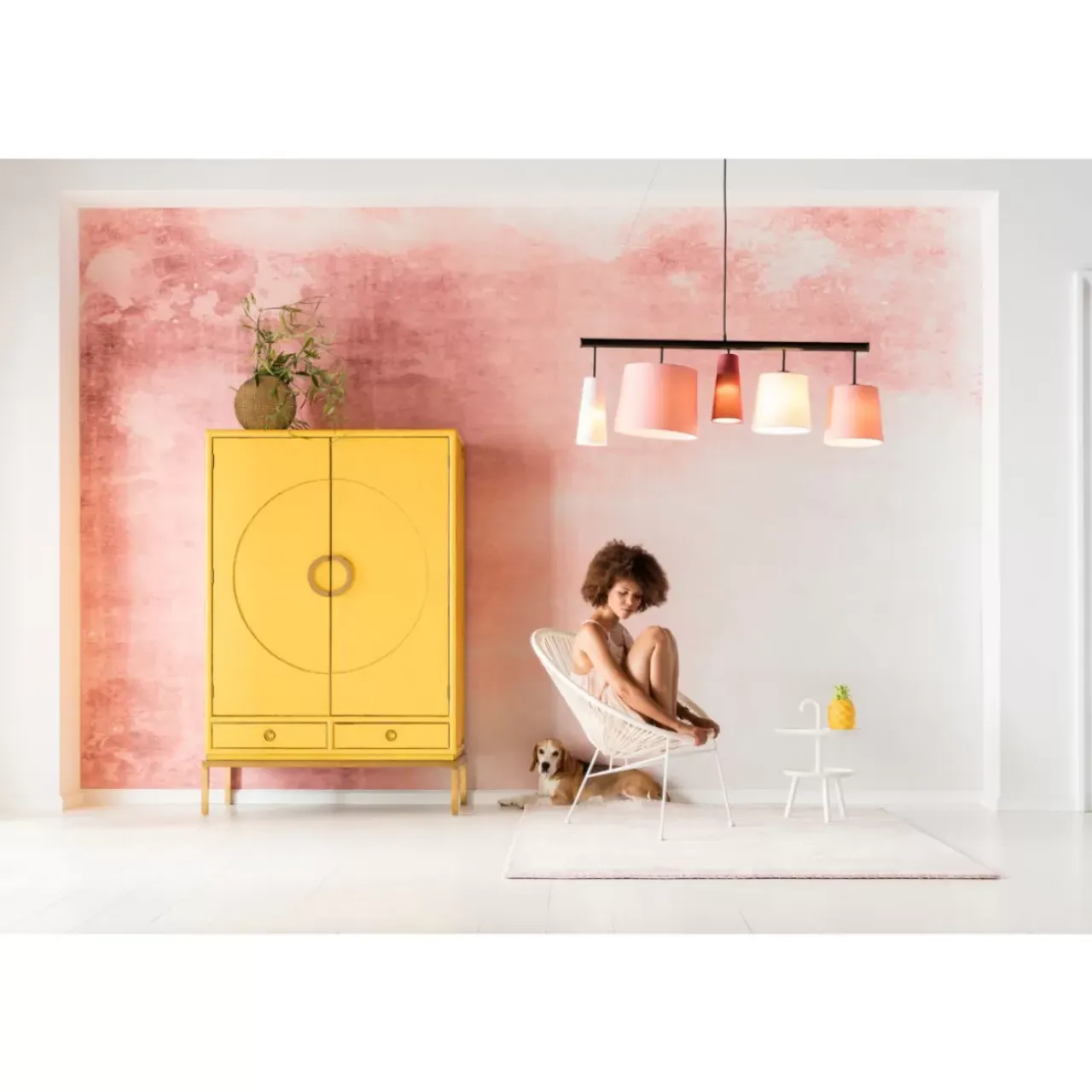 Regale-KARE Design Kleiderschrank Disk Yellow
