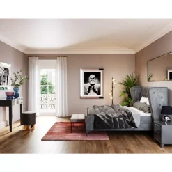 Kommoden & Sideboards-KARE Design Kommode Klein Luxury Push 2 Schube Grau